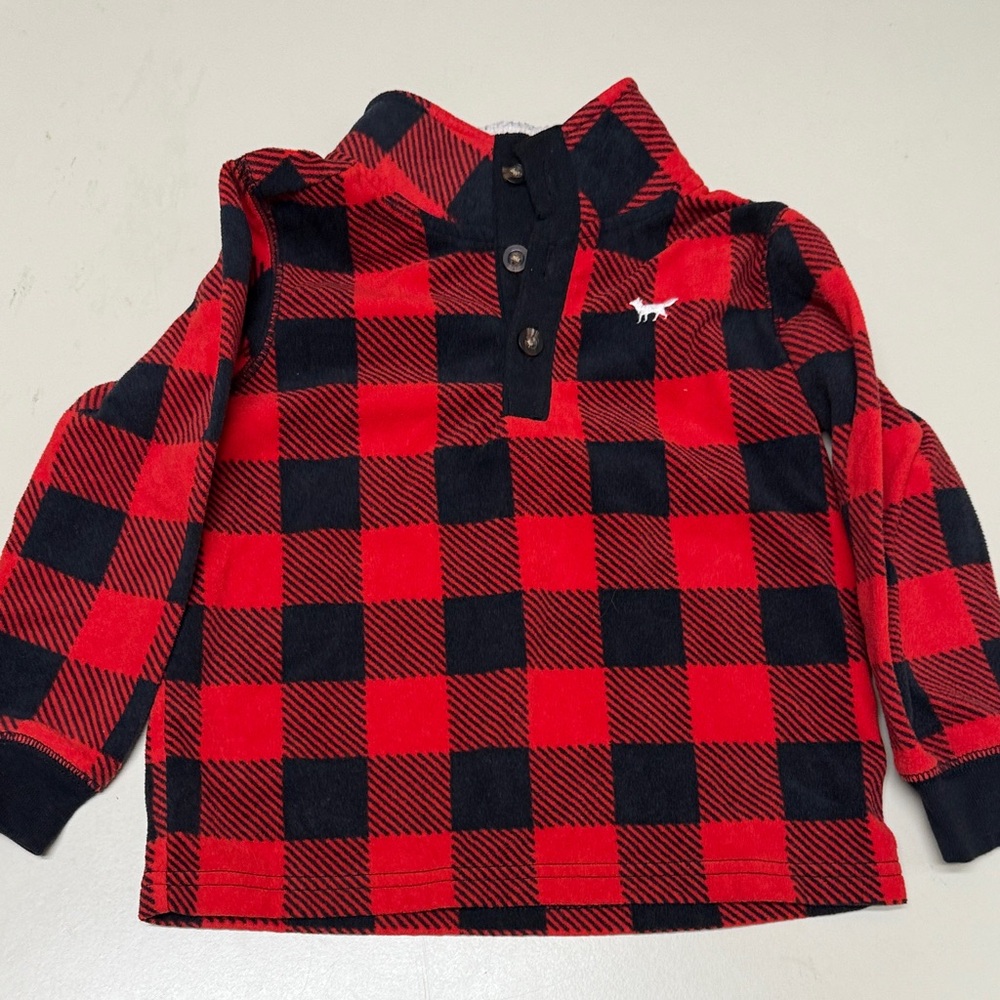 Carter’s Red and Black Plaid Kids Shirt 4T